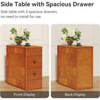 Table d'appoint vintage avec 2 tiroirs, table de chevet