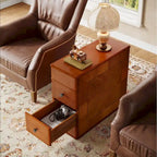 Table d'appoint vintage avec 2 tiroirs, table de chevet