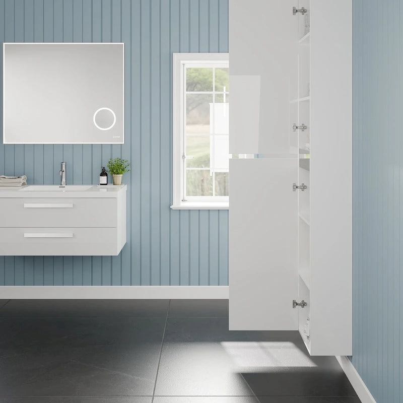Eviva Olivia 14 in-W x 70 in-H Glossy White Freestanding Linen Cabinet