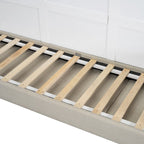 Lit escamotable convertible queen size avec canapé - Design 2-en-1 compact avec rangement intégré, mécanisme à double piston