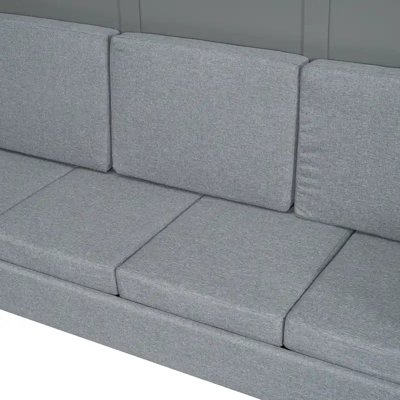 Lit escamotable convertible queen size avec canapé - Design 2-en-1 compact avec rangement intégré, mécanisme à double piston
