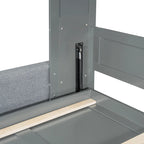Lit escamotable convertible queen size avec canapé - Design 2-en-1 compact avec rangement intégré, mécanisme à double piston