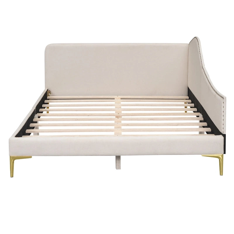 Lit de repos rembourré moderne avec accoudoir et têtière