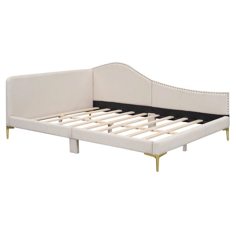 Lit de repos rembourré moderne avec accoudoir et têtière