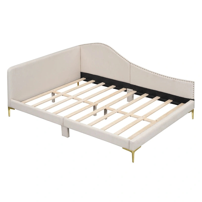 Lit de repos rembourré moderne avec accoudoir et têtière