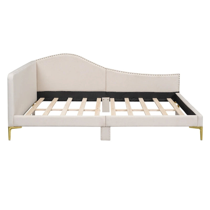 Lit de repos rembourré moderne avec accoudoir et têtière