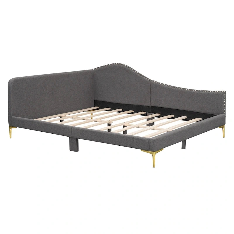 Lit de repos rembourré moderne avec accoudoir et têtière