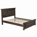Brown King Size Traditional Pinewood Bed with Wooden Slats Support