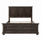 Brown King Size Traditional Pinewood Bed with Wooden Slats Support