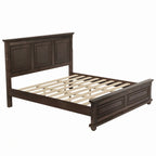 Brown King Size Traditional Pinewood Bed with Wooden Slats Support
