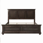 Brown King Size Traditional Pinewood Bed with Wooden Slats Support