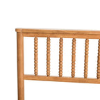Oak Elegant Style Queen Size Wooden Platform Bed with Headboard for Bedroom