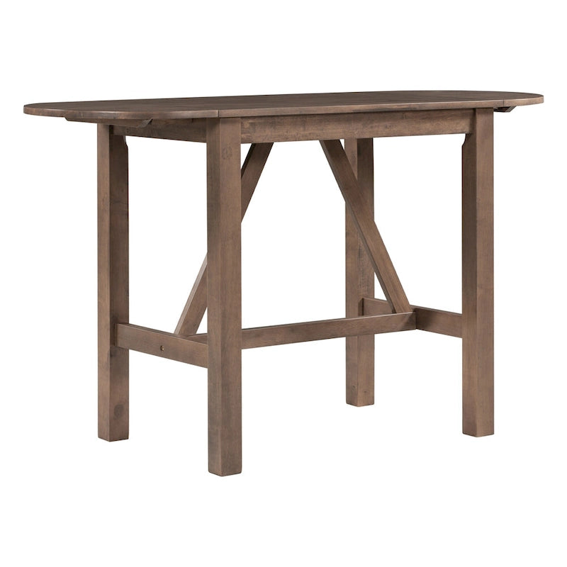 3-Piece Rustic Dining Set with Drop Leaf & 2 Chairs