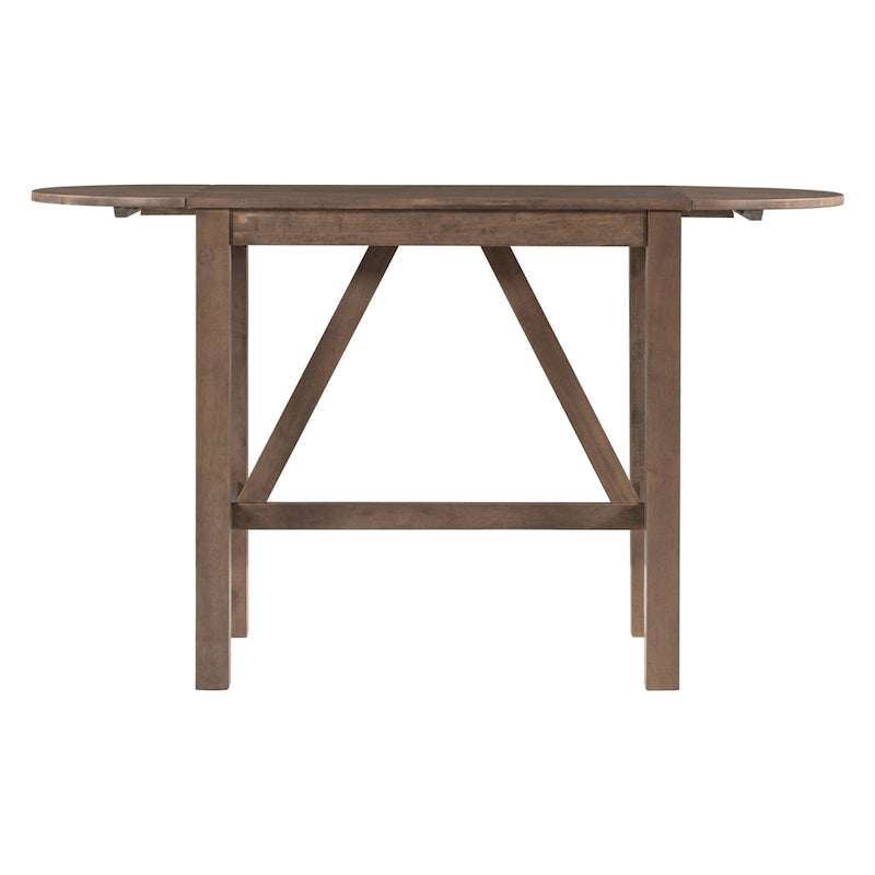 3-Piece Rustic Dining Set with Drop Leaf & 2 Chairs