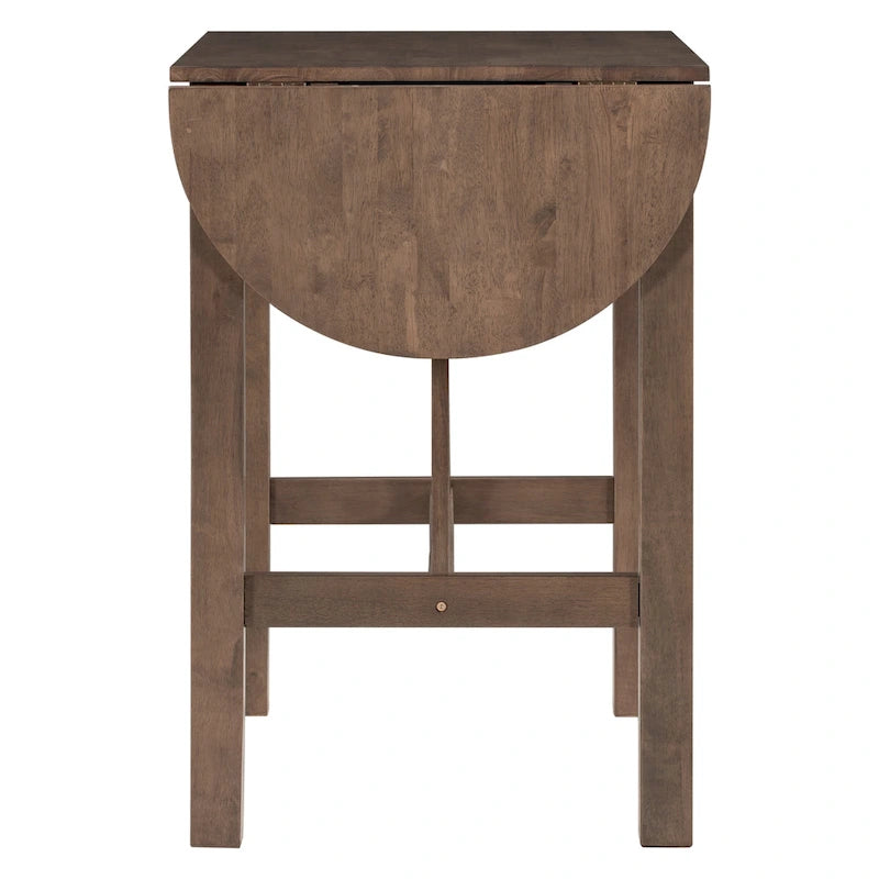 3-Piece Rustic Dining Set with Drop Leaf & 2 Chairs