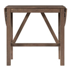 3-Piece Rustic Dining Set with Drop Leaf & 2 Chairs