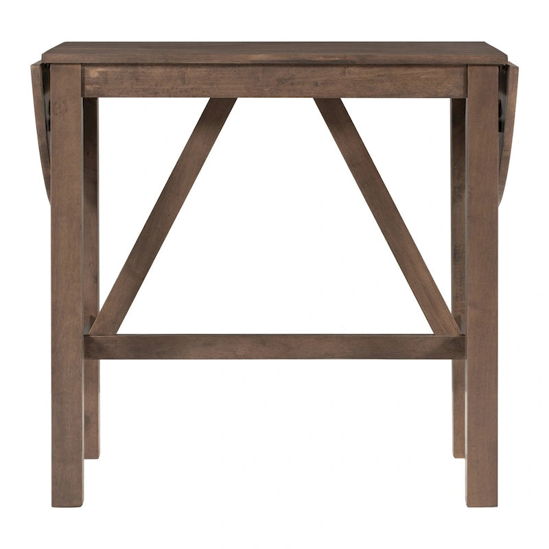 3-Piece Rustic Dining Set with Drop Leaf & 2 Chairs