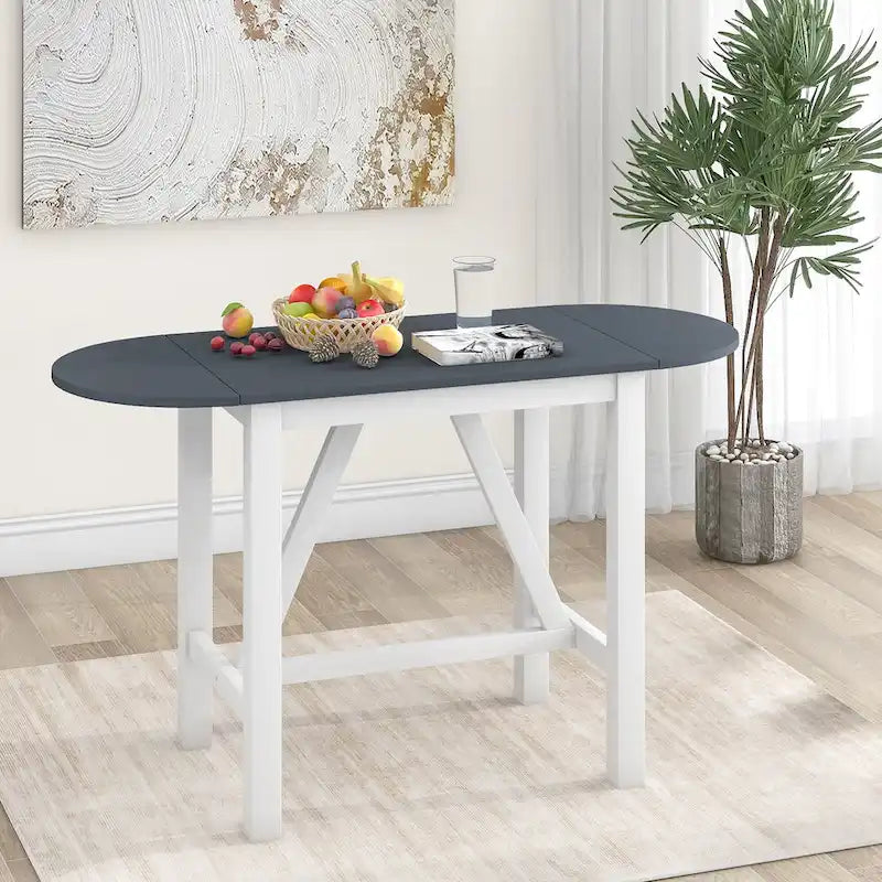 3-Piece Rustic Dining Set with Drop Leaf & 2 Chairs
