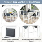3-Piece Rustic Dining Set with Drop Leaf & 2 Chairs