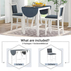 3-Piece Rustic Dining Set with Drop Leaf & 2 Chairs