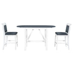 3-Piece Rustic Dining Set with Drop Leaf & 2 Chairs