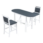 3-Piece Rustic Dining Set with Drop Leaf & 2 Chairs