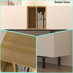 White 77 TV Console with Big Storage & Built-in Socket for TVs Up to 70