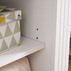 White 66 TV Stand with Large Cabinet & Adjustable Shelves for TVs Up to 65