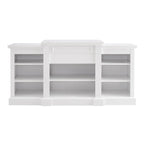 White 66 TV Stand with Large Cabinet & Adjustable Shelves for TVs Up to 65