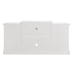 White 66 TV Stand with Large Cabinet & Adjustable Shelves for TVs Up to 65
