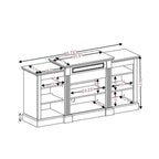 White 66 TV Stand with Large Cabinet & Adjustable Shelves for TVs Up to 65