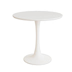 Modern 3-Piece Dining Set with Round Table & 2 High Back C-shaped Tube Chairs