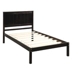 Black Twin Pine Platform Bed Frame with Headboard and Storage - No Box Spring Needed