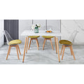 Modern 5-Piece Dining Set with Rectangular Table & 4 Transparent Chairs