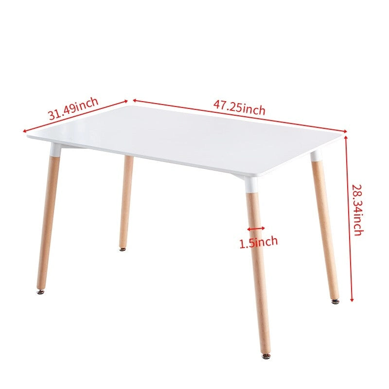 Modern 5-Piece Dining Set with Rectangular Table & 4 Transparent Chairs