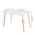 Modern 5-Piece Dining Set with Rectangular Table & 4 Transparent Chairs