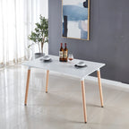 Modern 5-Piece Dining Set with Rectangular Table & 4 Transparent Chairs