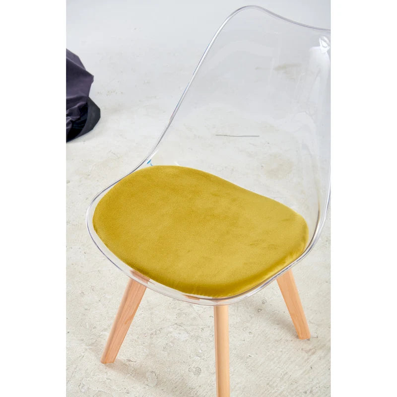 Modern 5-Piece Dining Set with Rectangular Table & 4 Transparent Chairs