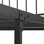 Lit plateforme Queen size en métal noir avec tête de lit