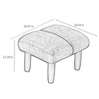Upholstered Armless Recliner Set with Ottoman and Adjustable Headrest
