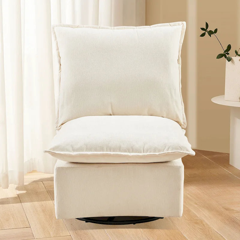 28.74 Chenille Upholstered 360 Swivel Rocking Chair