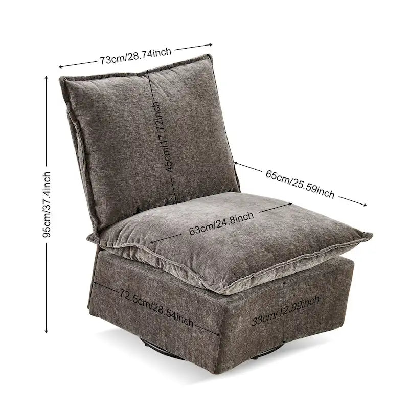 28.74 Chenille Upholstered 360 Swivel Rocking Chair