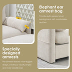 Canapé sectionnel en forme de L en chenille de 96,5 po avec pouf de rangement, support de téléphone réglable, chargeur USB et poches de rangement dans les accoudoirs
