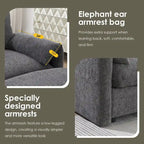 Canapé sectionnel en forme de L en chenille de 96,5 po avec pouf de rangement, support de téléphone réglable, chargeur USB et poches de rangement dans les accoudoirs