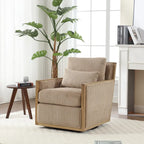 Camel 26.77 Swivel Barrel Chair with Hardwood Frame