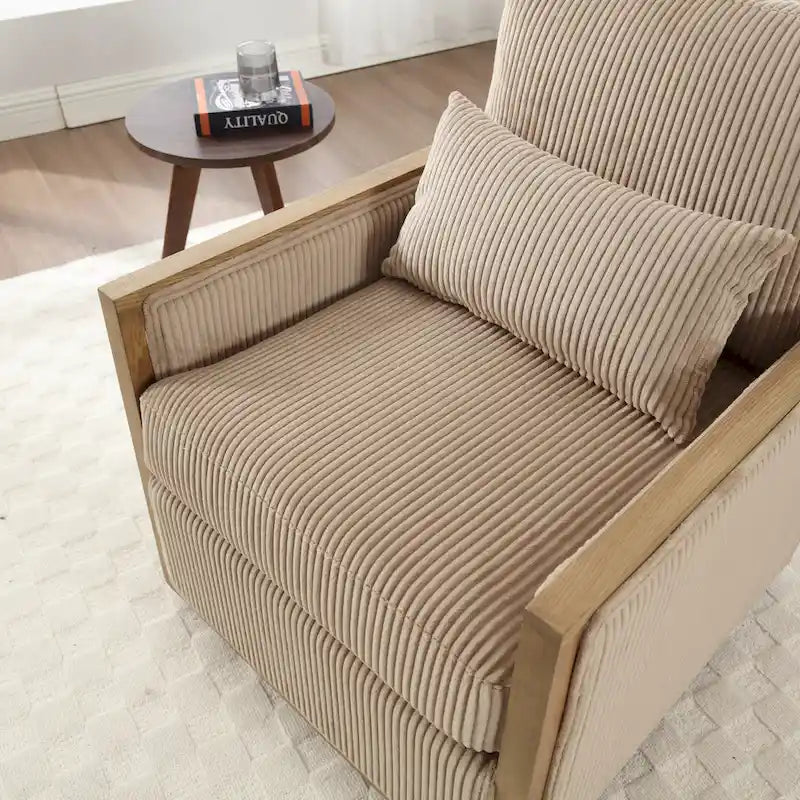 Camel 26.77 Swivel Barrel Chair with Hardwood Frame