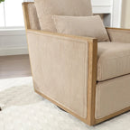 Camel 26.77 Swivel Barrel Chair with Hardwood Frame