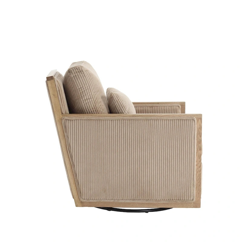 Camel 26.77 Swivel Barrel Chair with Hardwood Frame