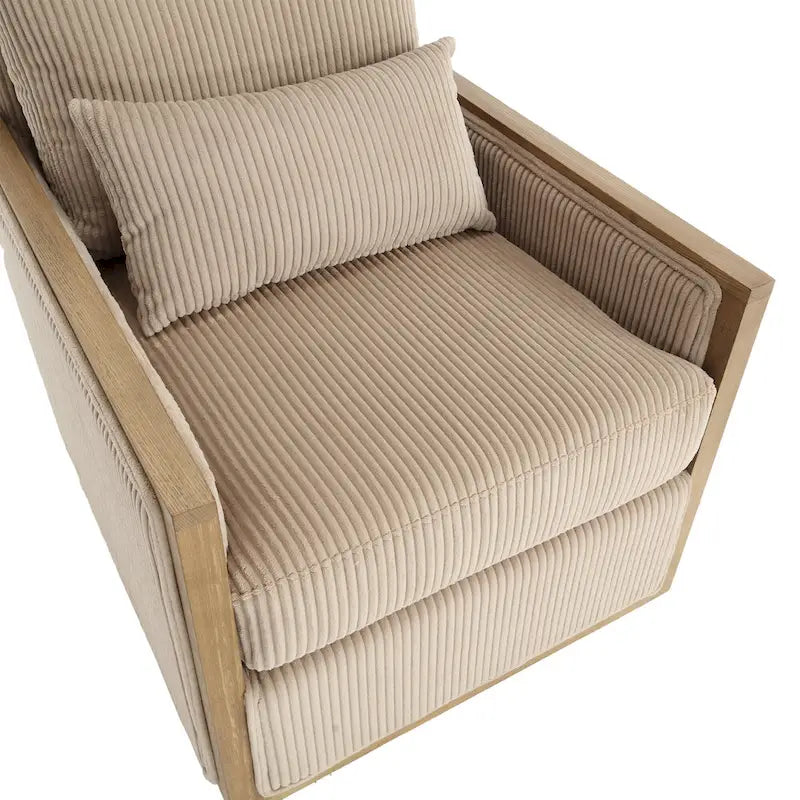 Camel 26.77 Swivel Barrel Chair with Hardwood Frame