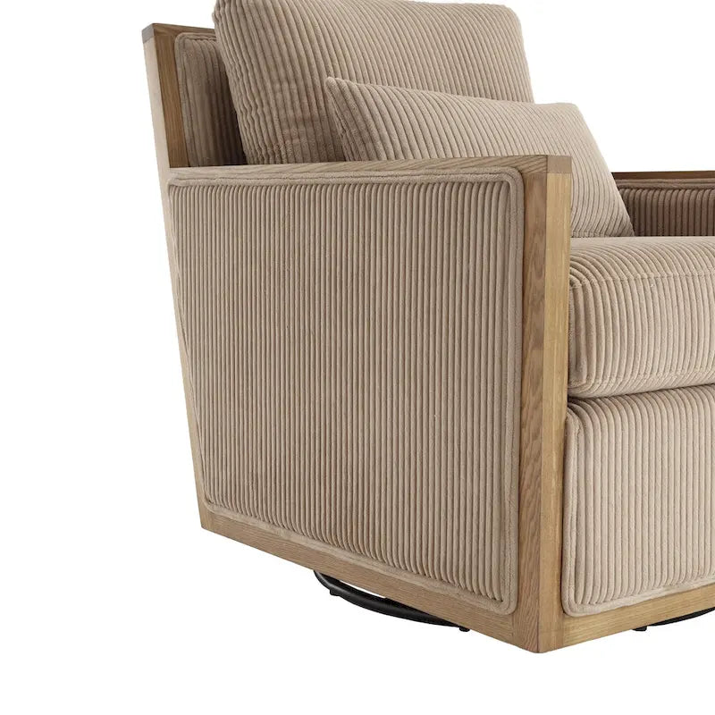 Camel 26.77 Swivel Barrel Chair with Hardwood Frame